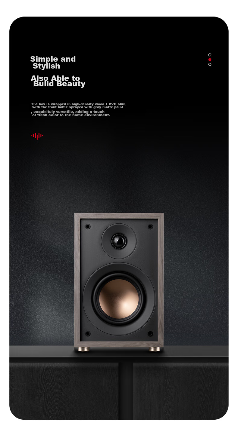 HiVi Oasis Passive HiFi Speakers, High-Fidelity Bookshelf HIFI Audio System for Living Room, Study, TV And Computer, Requires Amplifier 2