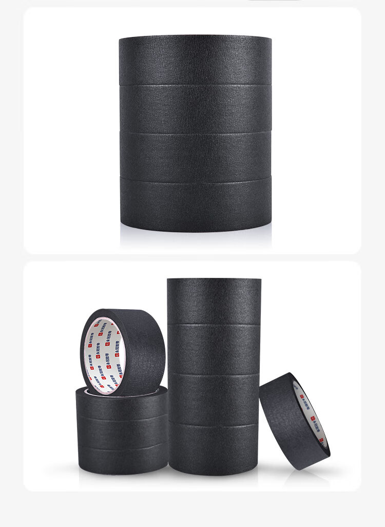 Yongguan Black Masking Tape, 3.0cm*25m*4 Rolls, Paint And Renovation Cover Tape, Art Seamless Tape, for Pindou Dou Ironing, DIY Auxiliary Tool 11