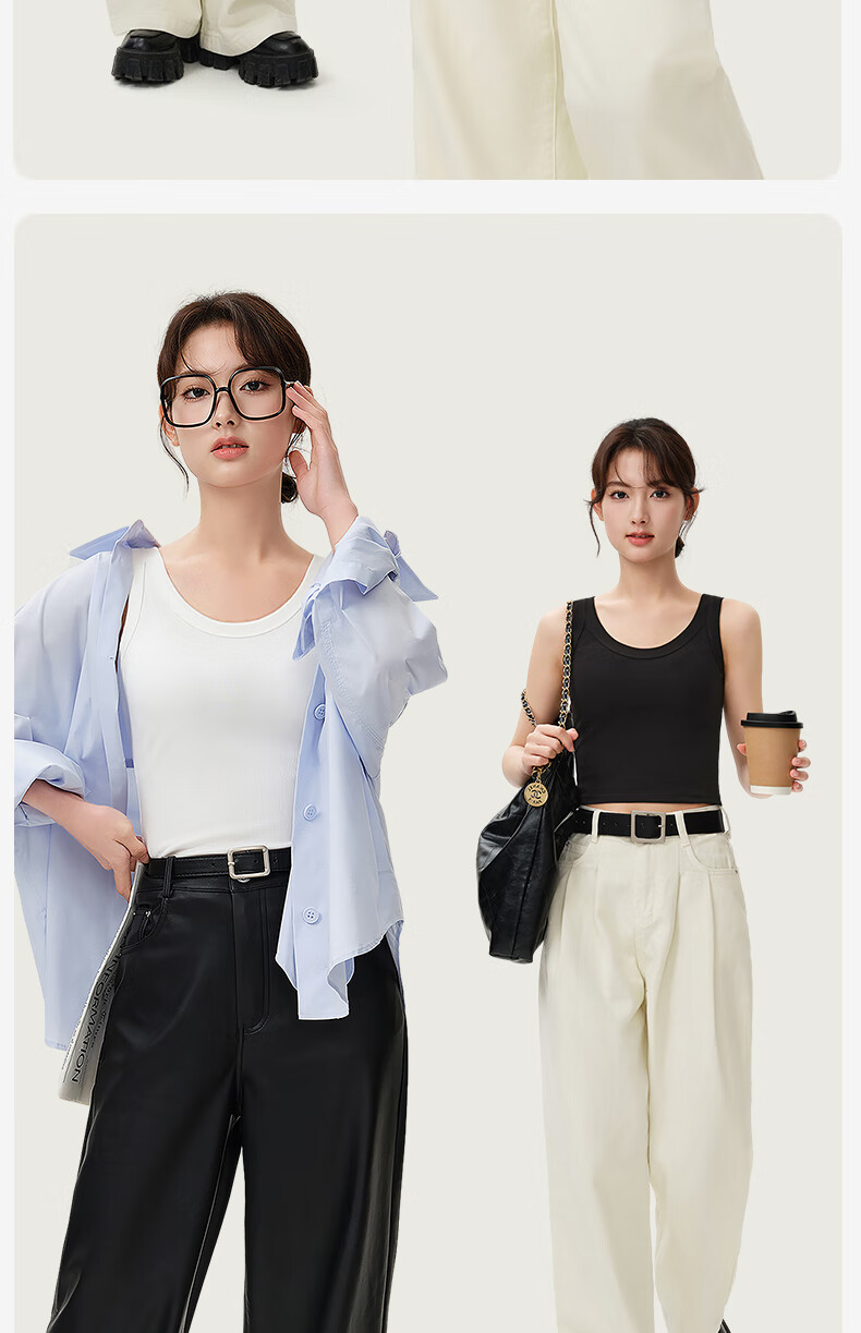 Jianyun Women's Modal Cotton Camisole Sexy Sleeveless Crop Top Summer Outerwear Basic Shirt 6
