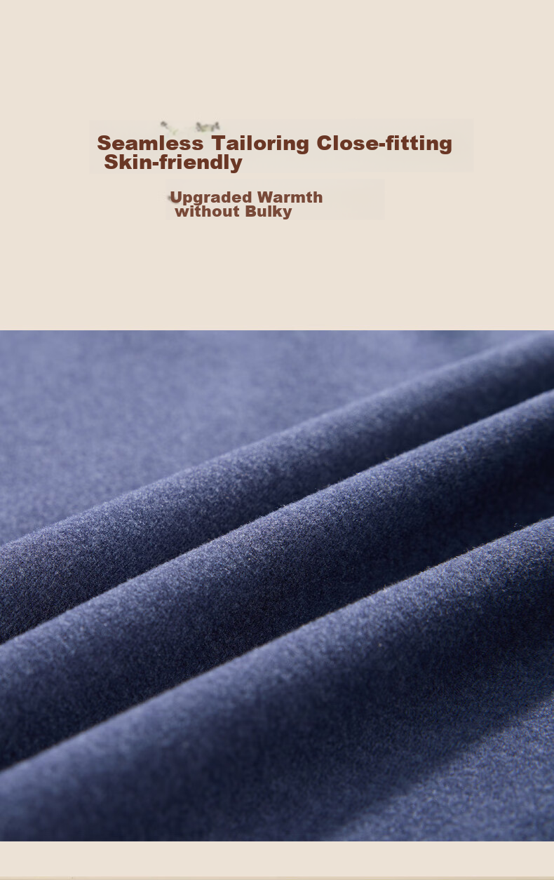 SNOWFLYING Men's Thermal Underwear Set, down And Silk Patch 10A Antibacterial Autumn And Winter Fleece-Lined Top And Bottom 9