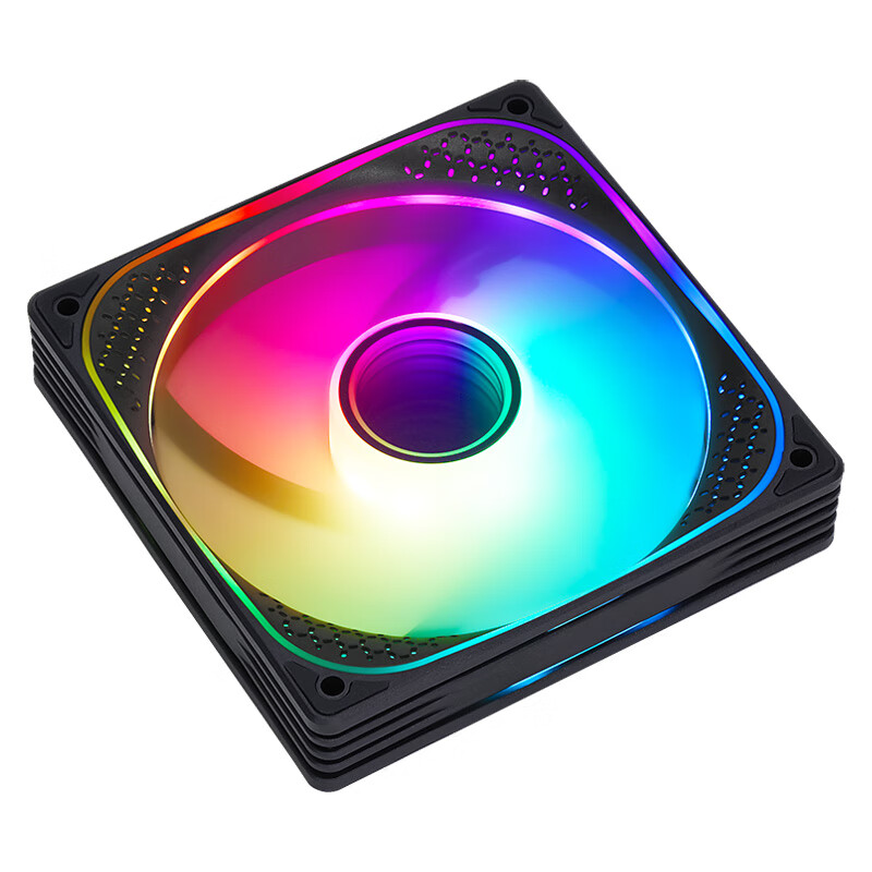 SAMA Jingjie 1st Generation Black 12cm Case Fan, ARGB Infinite Mirror Light/5V3P Godlight Synchronization/Little 4P-PWM Speed Control/Hydraulic Bearing/Standard Shock Absorption Pad