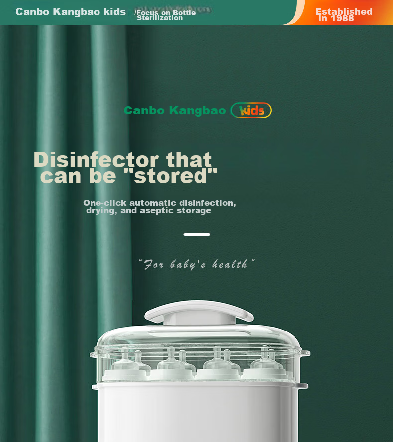 Canbo Baby Bottle Sterilizer Cabinet All-Glass Thermostatic Kettle Sterilizer Milk Frother Warmer 2-in-1 or 3-in-1 Feeding Station 4