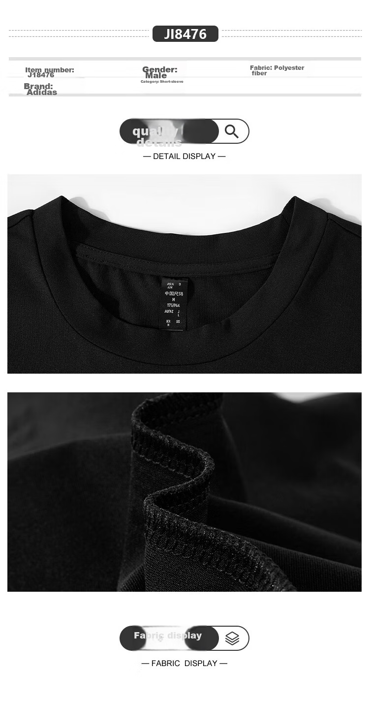 Adidas Round Neck Simple Men's Sportswear Pullover Fashion Trendy Short-Sleeve T-Shirt, Size L 1