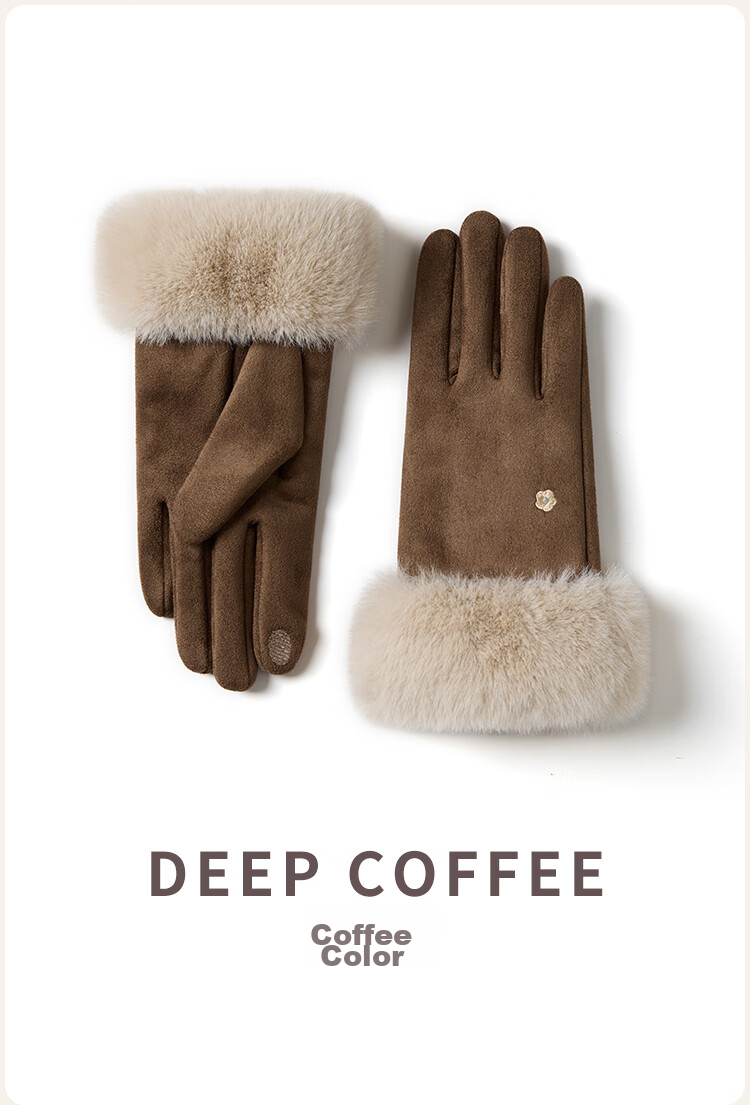 JIUMU Warm Gloves for Women, Winter Thickened Fleece-Lined, for Cycling And Driving, Windproof And Cold-Resistant, Touchscreen Compatible Gloves 16