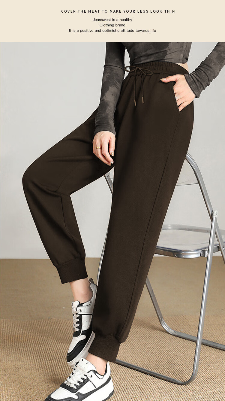 MiiOW Women's Sweatpants, Windproof Pants, 2025 New Style, Loose-Fitting, Elastic Ankle, Plus Size, Petite, Casual Joggers, Winter Fleece-Lined 8
