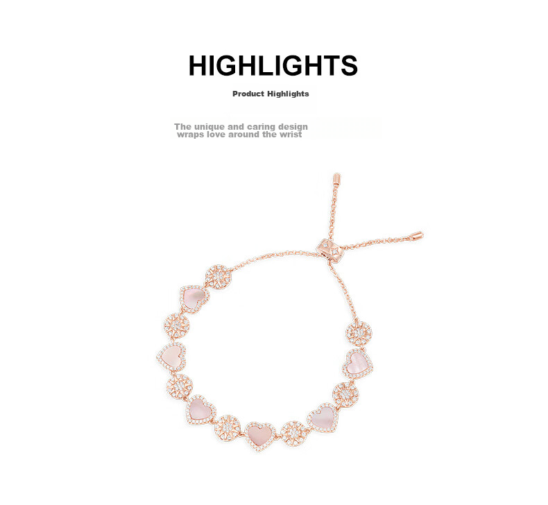 APM Monaco Pearl Mother-Of Heart-Shaped Adjustable Bracelet, Jewelry Gift for Wife 2