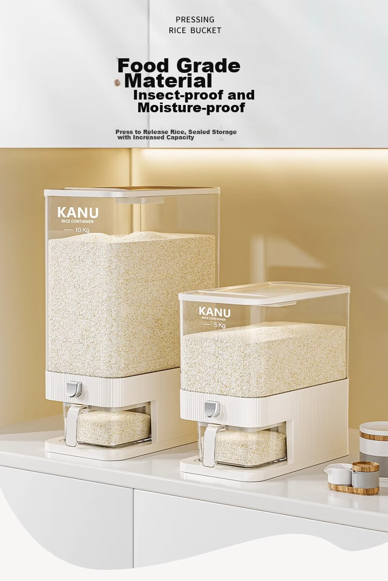 Jiadu Rice Container for Home Use, 2024 New Model, Insect-Proof, Moisture-Proof, Sealed Rice Bin, Rice Storage Container, Rice Grain Storage Box 1