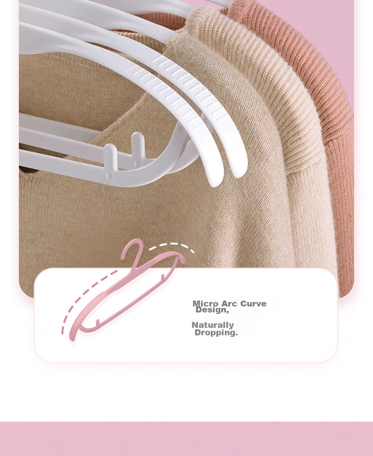 CHAHUA Clothes Hangers, Wide Shoulder Non-Slip Drying Rack, Clothes Support Hanger, Suit Plastic Coat Rack, Pack of 6 8