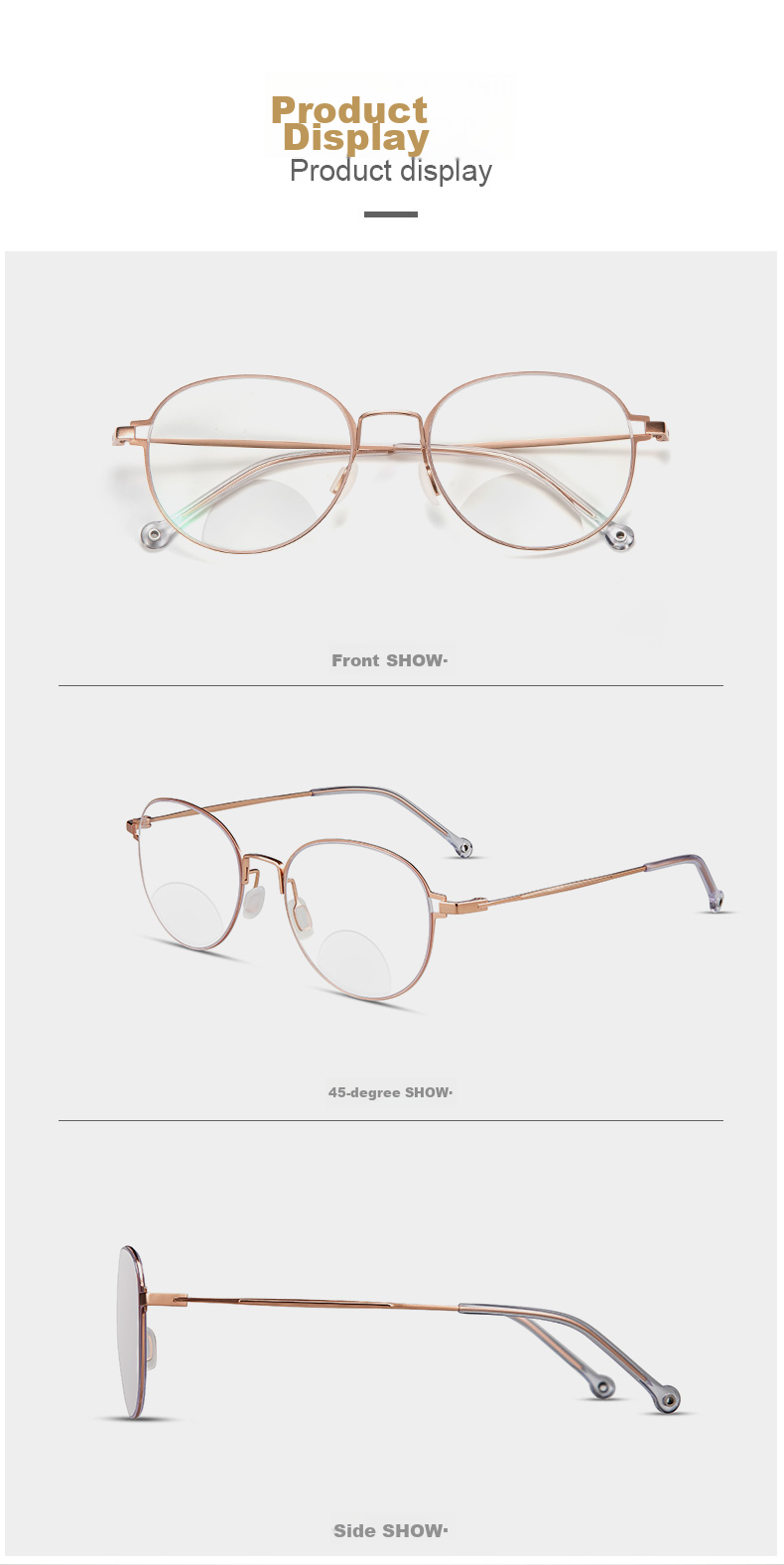 Xiyanghong Reading Glasses for Women, Bifocal Anti-Blue Light Fashionable Invisible Dual-Light High-Definition Presbyopic Glasses AX5327 250 Degrees 14