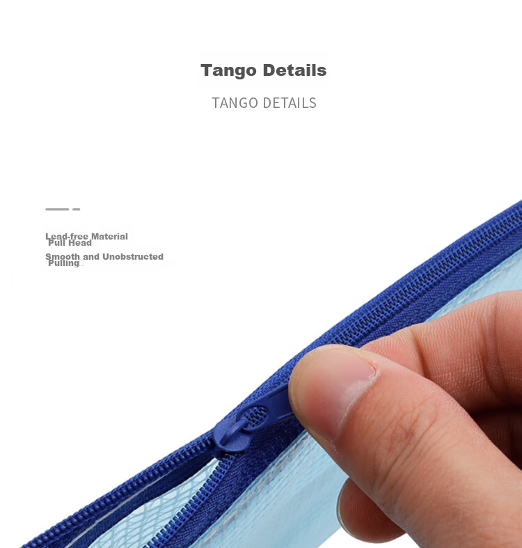 TANGO Office A4 Transparent Mesh Zipper Document Bag/file Holder/PVC Waterproof File Folder, 12 Pieces/pack, Blue, 3C Digital All-Net Low Price 9