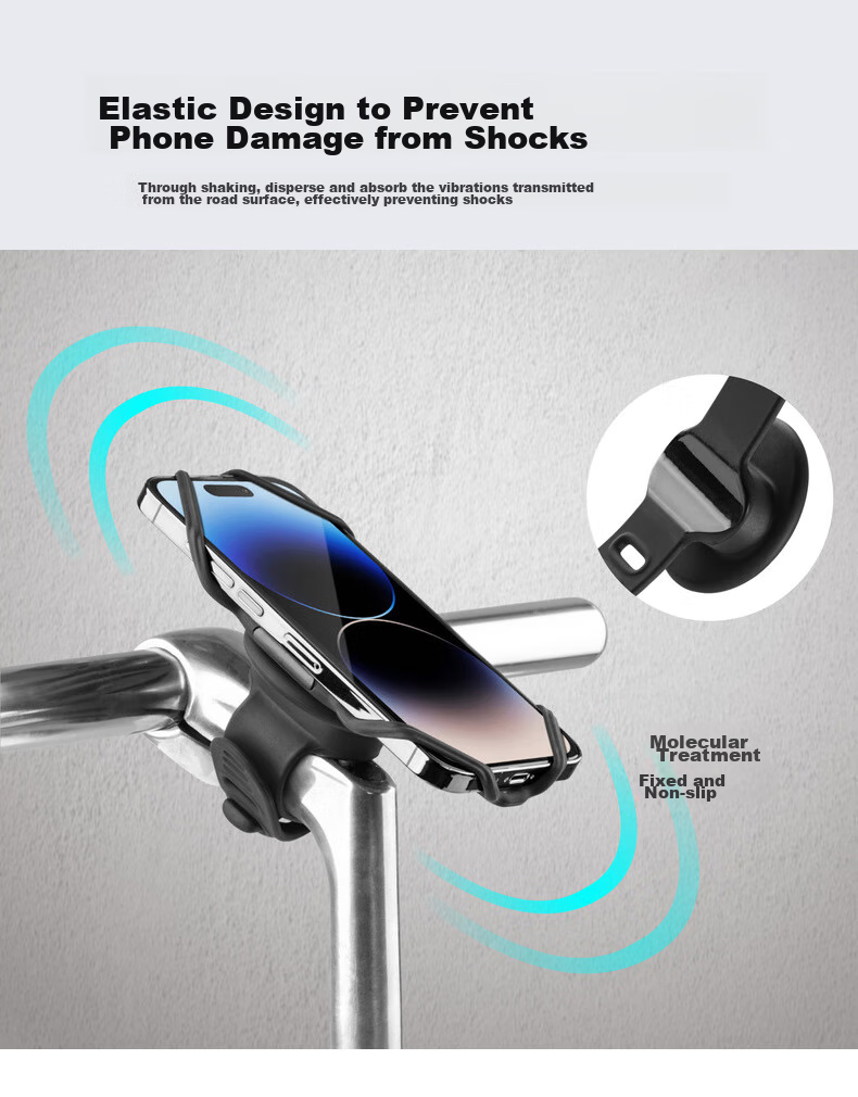 Bone Road Bike Phone Mount, Silicone Shock-Absorbing Quick-Release Cycling Phone Holder, Compatible with Garmin Bike Computer 8