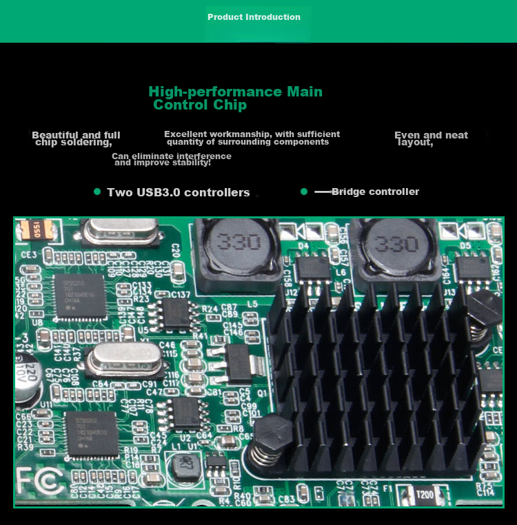 MOGE Desktop PCIE Independent Channel USB3.0 Expansion Card USB3.2 Gen1 Adapter Card, Industrial Camera High-Speed Transmission, Exclusive 5GB Bandwidth MC2023 3