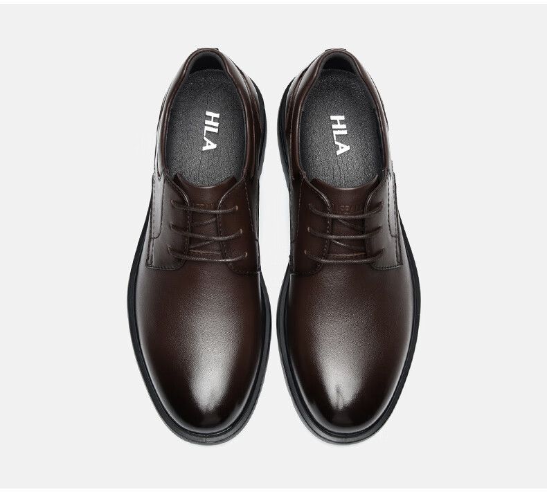 HLA Leather Shoes, Men's Formal Dress Shoes, Business Heightening Derby Shoes HAAPXM1EBH081, Black Heightening, Size 39 31