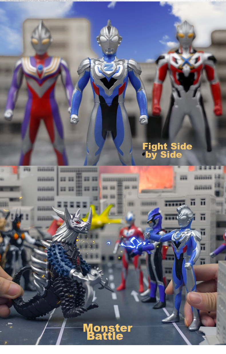 Lingdong Chuangxiang Ultraman Tiga Figure Soft Vinyl MEGA Deluxe Edition Children's Toy Boys Birthday Gift 5