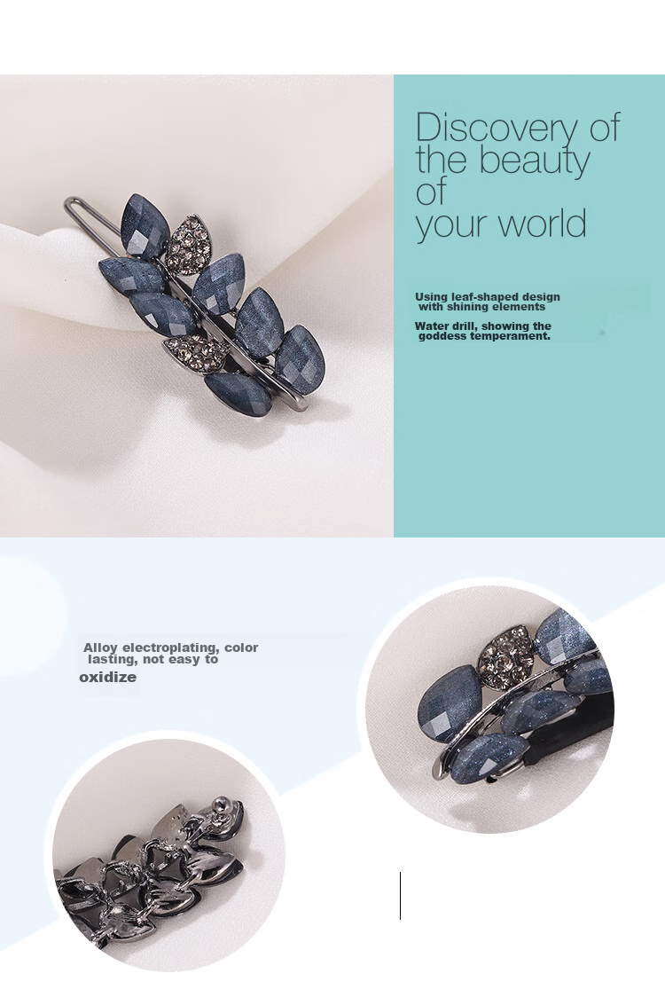 CHIMERA Leaf-Shaped Hair Clip, Duck-Bill Clip, Korean-Style Barrette, Bangs Clip, Hair Accessory, Women's Birthday Gift 21