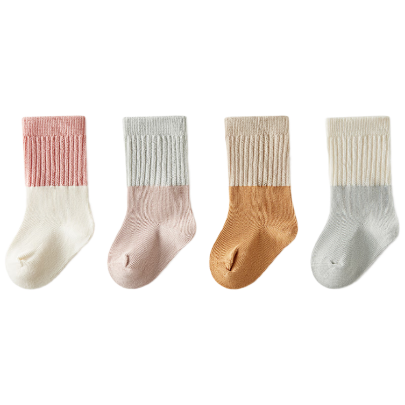 Beitaisi Baby Socks, Spring And Autumn Style, Newborn Infant Seamless Mid-Calf Socks, Boys And Girls Children's Breathable Cool-Keeping Socks