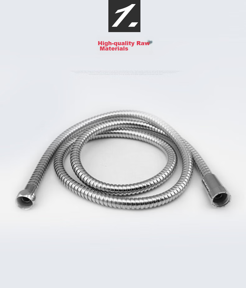 JOMOO Stainless Steel Braided Hose, Shower Hose with Double Clamps, High Temperature Resistant Shower Head Hose, 2 Meters, H2101 9