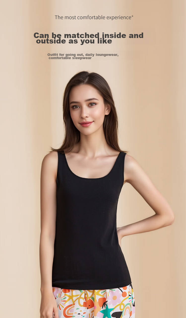 Yiershuang [3A Antibacterial] Women's Ribbed Tank Top Slim-Fit Undershirt, 1 Piece 1