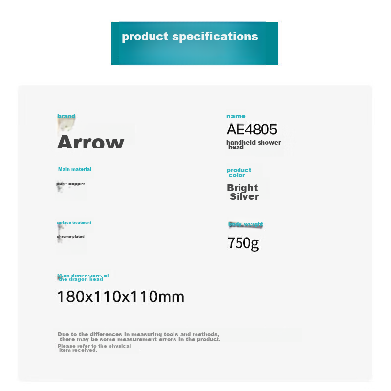 ARROW Bathtub Faucet, Bathroom Shower Head, Bathtub Faucet, Hot And Cold Water Mixing Valve, AE4806MCP 3
