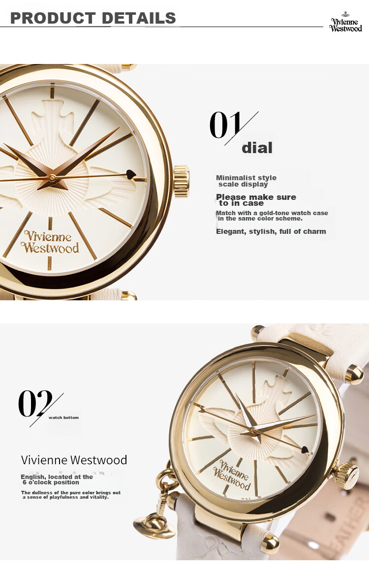 Vivienne Westwood Ladies' Watch, Small Gold Watch, Birthday Gift for Girlfriend, VV006WHWH 13