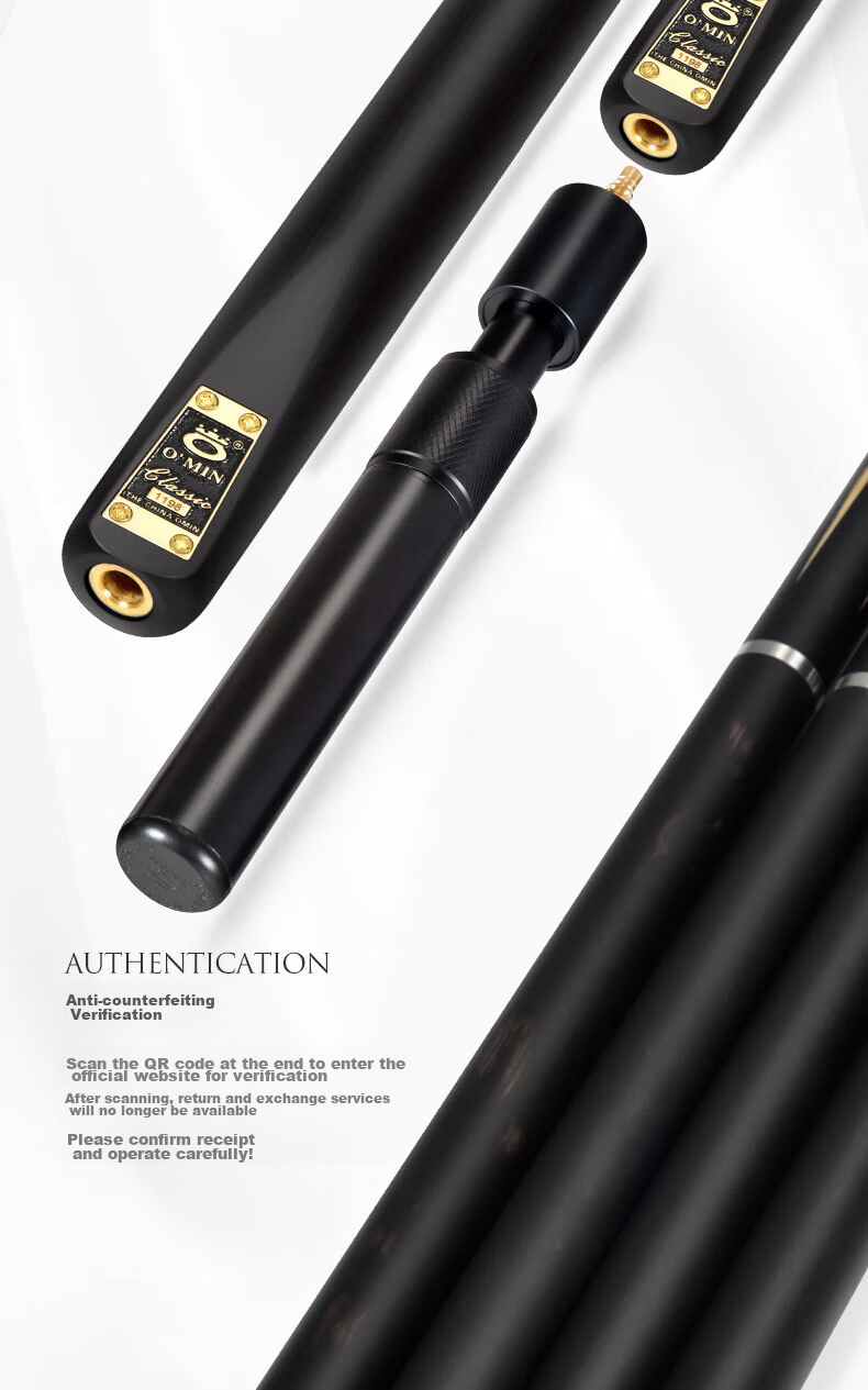 Aomi New Classic Pool Cue, Black 8 Snooker Cue Set, Black Eight Small Tip, 16 Color Ball Cue, Snooker Billiard Cue 14