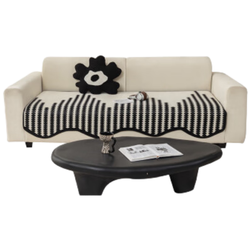 Jingxun Chenille Sofa Cushion, Irregular Shape, All-Season Universal Sofa Cover, Non-Slip Straight Sofa Seat Pad, Fresh Style, 90*240
