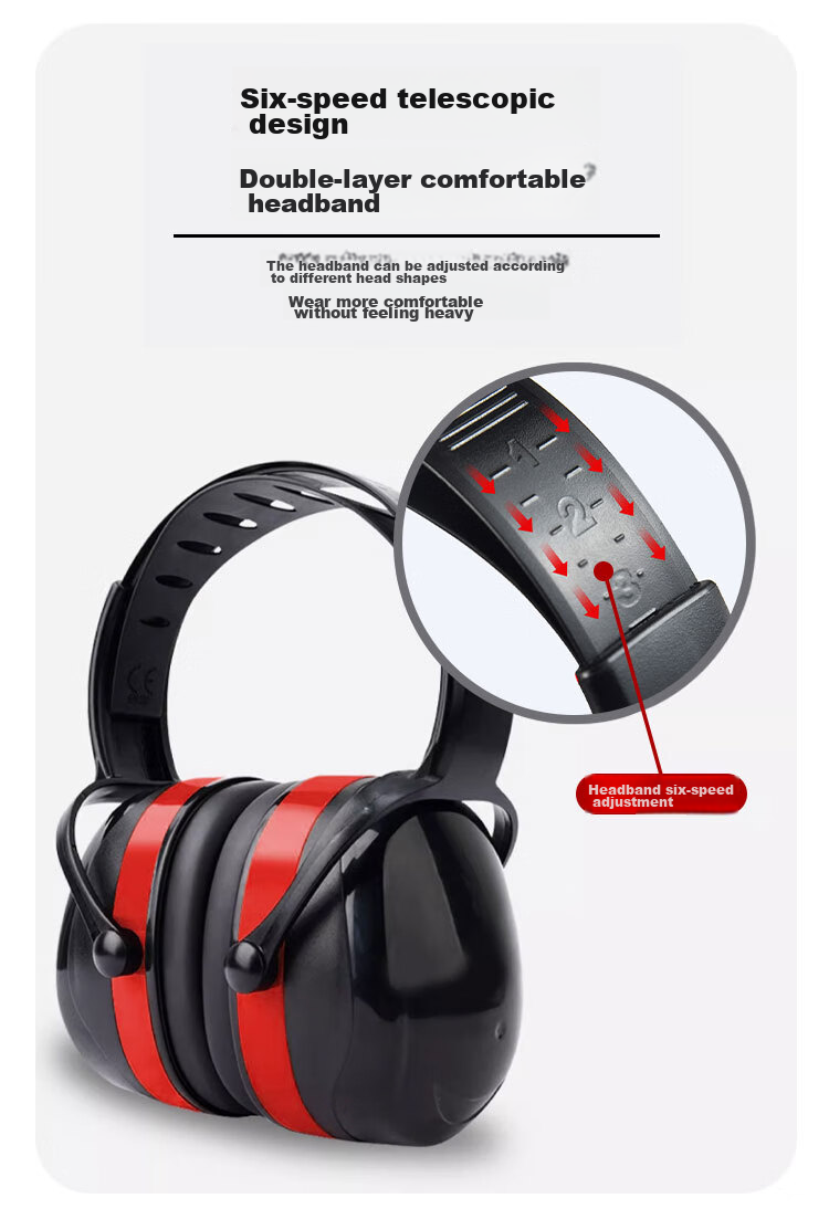 Gongbaili Soundproof Earplugs, Industrial Noise Reduction Earmuffs, Silent Headphones for Shooting, 33dB Noise Reduction Efficiency 5
