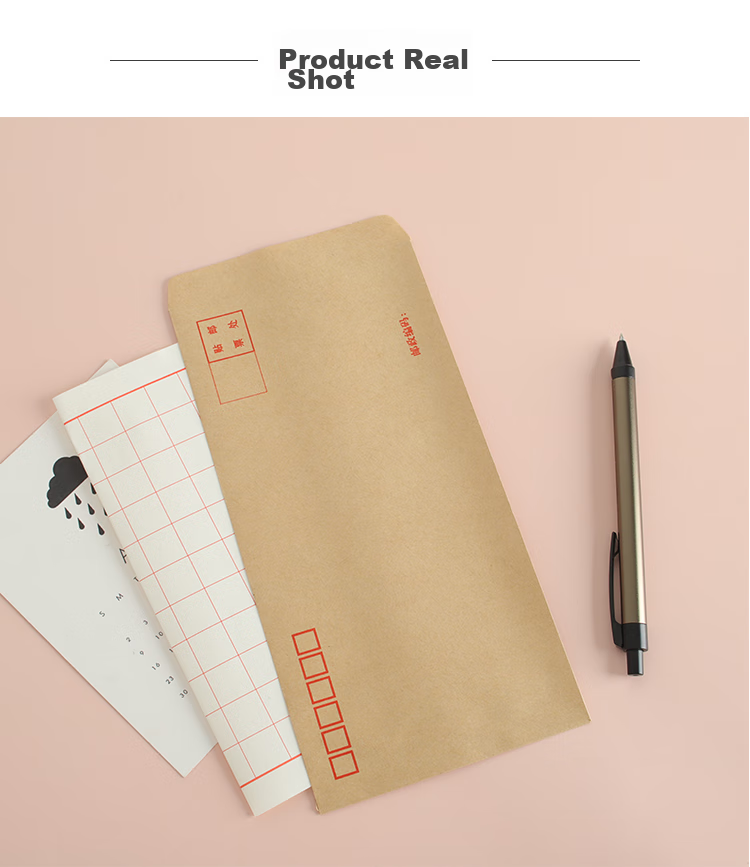 TANGO No. 5 Envelopes, 100 Pieces/pack, Thick Kraft Paper Envelope Bags, 100g Financial Storage Envelopes for Invoices, Letters, And Documents 5