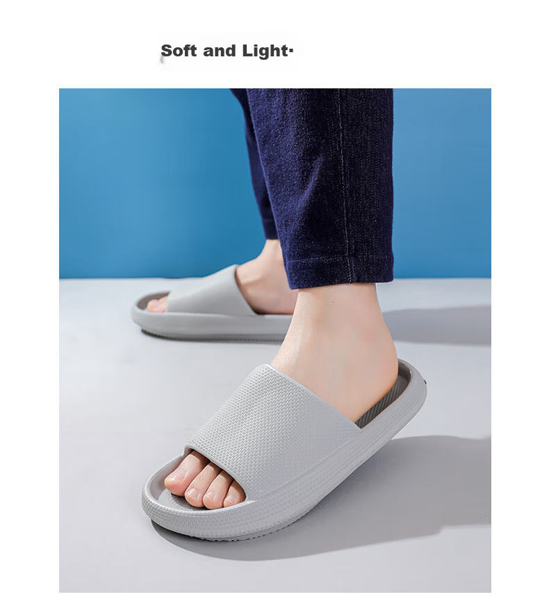 GUOLUOFEI 2025 New Thick-Soled Couple Slippers, Home Indoor Slippers with Squishy Feel, Women's Sandals, Gray, Size 36-37 12