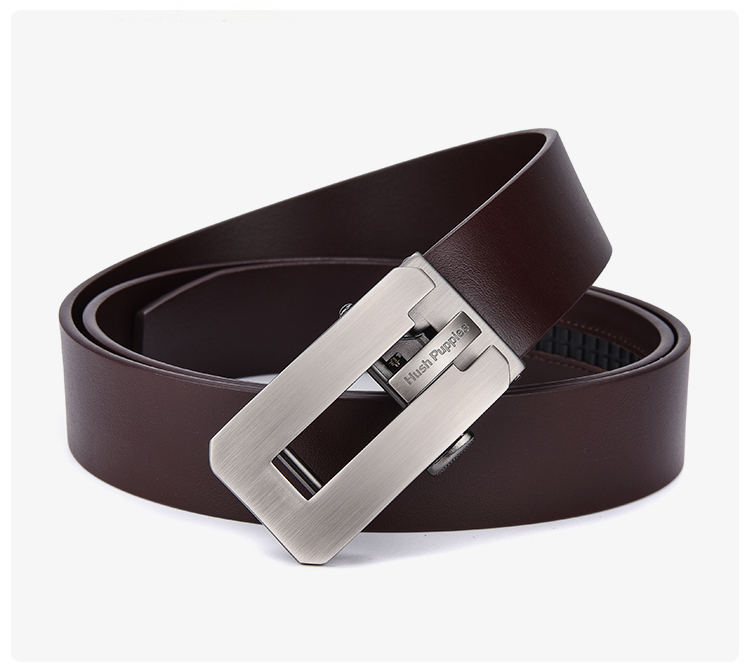 Hush Puppies Men's Genuine Leather Automatic Buckle Belt Fashion Business Trendy Birthday Gift for Boyfriend and Dad 15