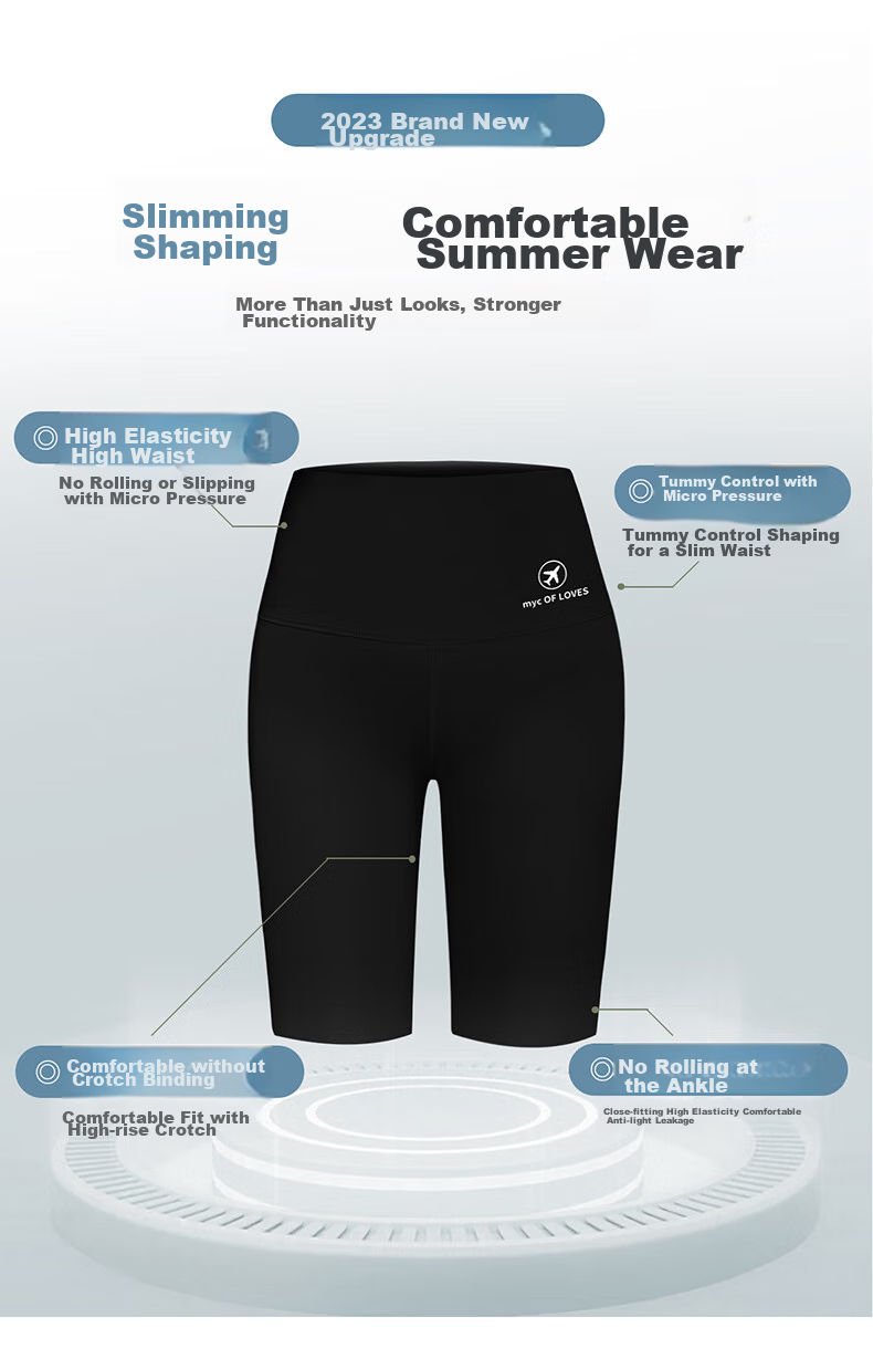 LangSha Five-Point Shark Shorts for Women, Sports Cycling Yoga Pants, Summer Anti-Chafing Slim-Fit Safety Shorts for Outdoor Wear 2