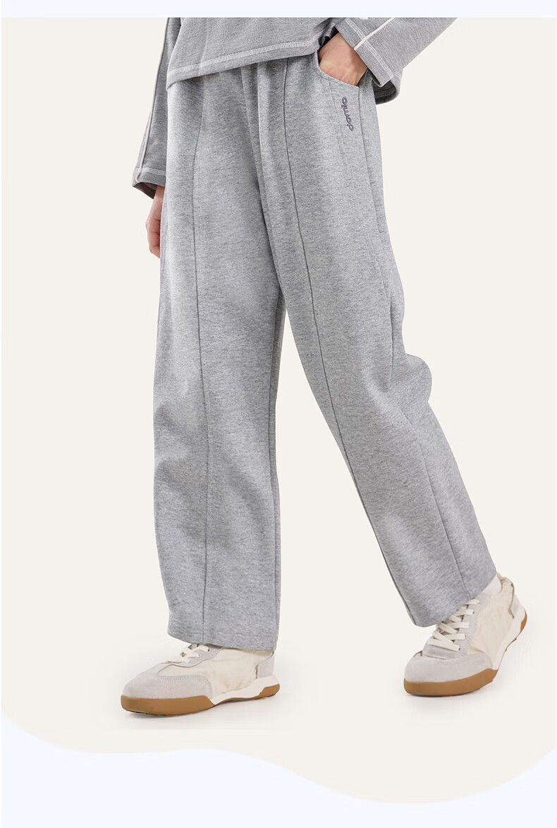 Duomiaowu Girls' Pants, Spring And Autumn Children's Sweatpants, Casual Straight-Leg Wide-Leg Pants for Older Kids, Stylish And Trendy, 81952 Milk Tea Color, Size 130 1
