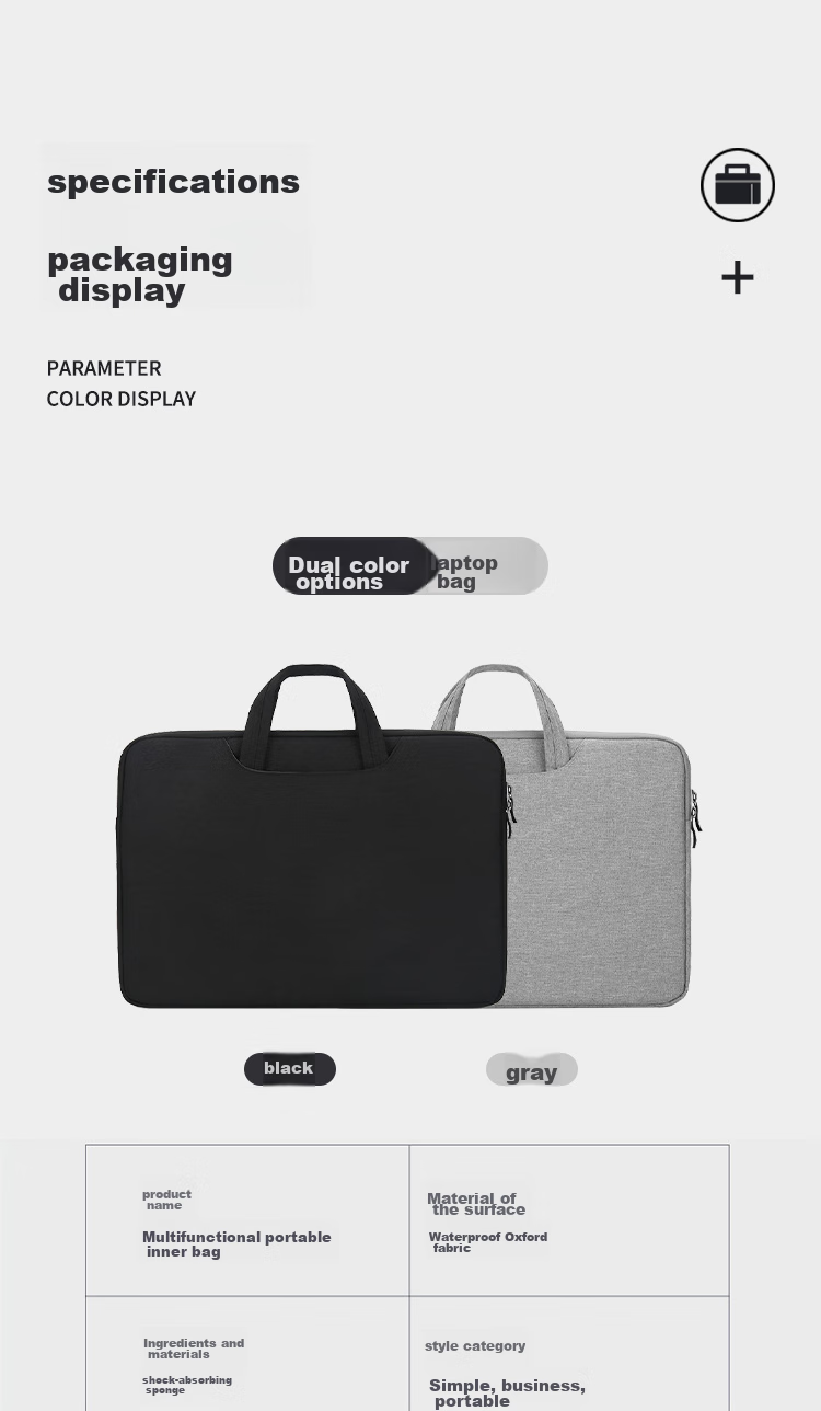 Jiasu 15.6/16 Inch Laptop Sleeve, Compatible with MacBook, Xiaomi, Lenovo, Huawei, Dell, HP, ASUS, Business Ultra-Thin Simple Inner Protective Case, Gray 4