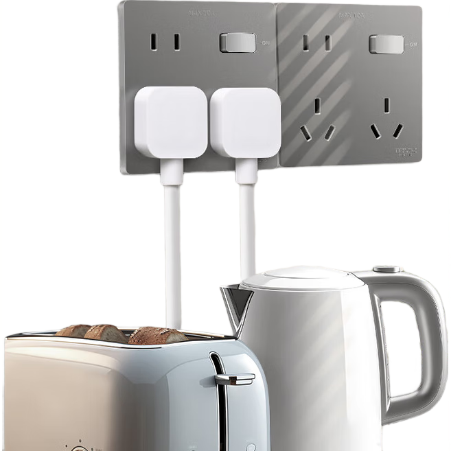 DELIXI Switch Socket 86-Type Universal 10-Hole 10A Socket Concealed Power Switch Double Five-Hole Socket Starry Gray