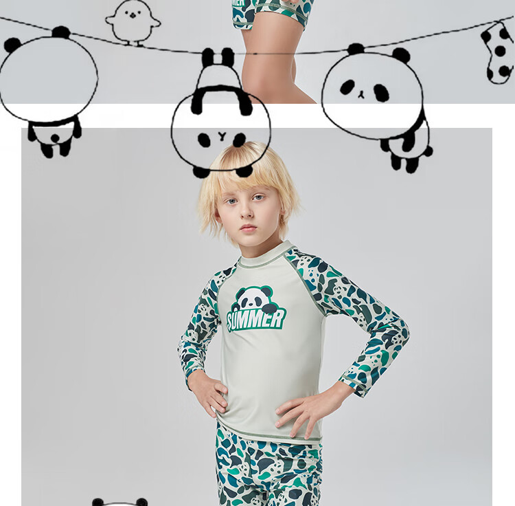 MIZUNO Children's Swimwear, Boys' Two-Piece Swimsuit, Knee-Length Surf Shorts Set, Hot Spring Equipment, G1406 Green, Size 150 2
