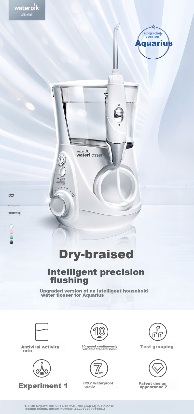 WaterPik [Medical-Grade Multi-Situation] Oral Irrigator Bottle Holder GT3 Jazz Black, Family-Use Water Flosser Dental Rinse Device for Preventing Tartar, Birthday Gift 1