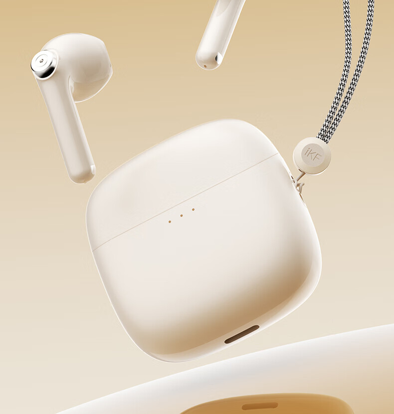 IKF Find Lite New Version True Wireless Bluetooth Earbuds Semi-In-Ear Bluetooth 6.0 High-Quality Music Gaming Low Latency Sports Fitness Compatible with Apple Huawei Classic White 3