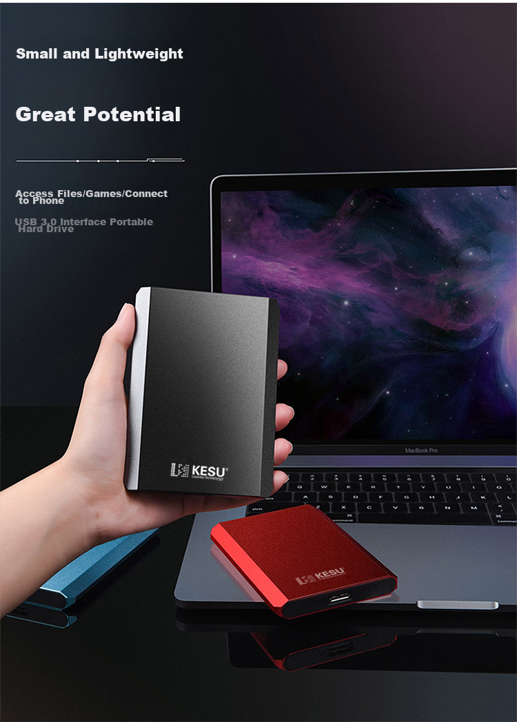 KESU 1TB Portable Hard Drive, Encrypted, USB3.0, K208-Hot Blood Red, 2.5-Inch External Storage 11