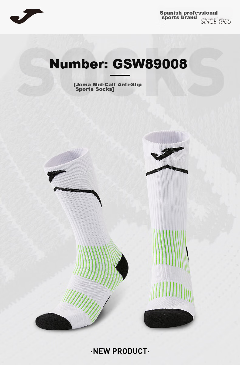 JOMA Soccer Socks, Mid-Calf Length, for Adults, Thickened Terry Bottom, Non-Slip, Wear-Resistant, Moisture-Absorbing, Breathable, Compression Socks, for Running, Basketball, Sports Socks 1