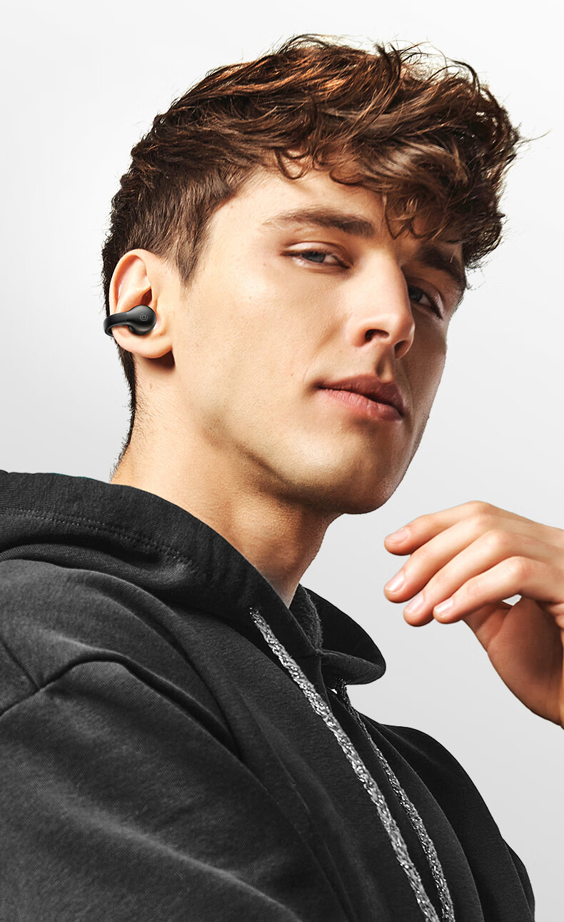 Aigo Bluetooth Headphones, Bone Conduction Concept Air Conduction Ear Clip Open-Style Non-In Sports Calling Headphones, Compatible with Xiaomi And Other Phones, Tablets, Computers Universal TX02 White 3