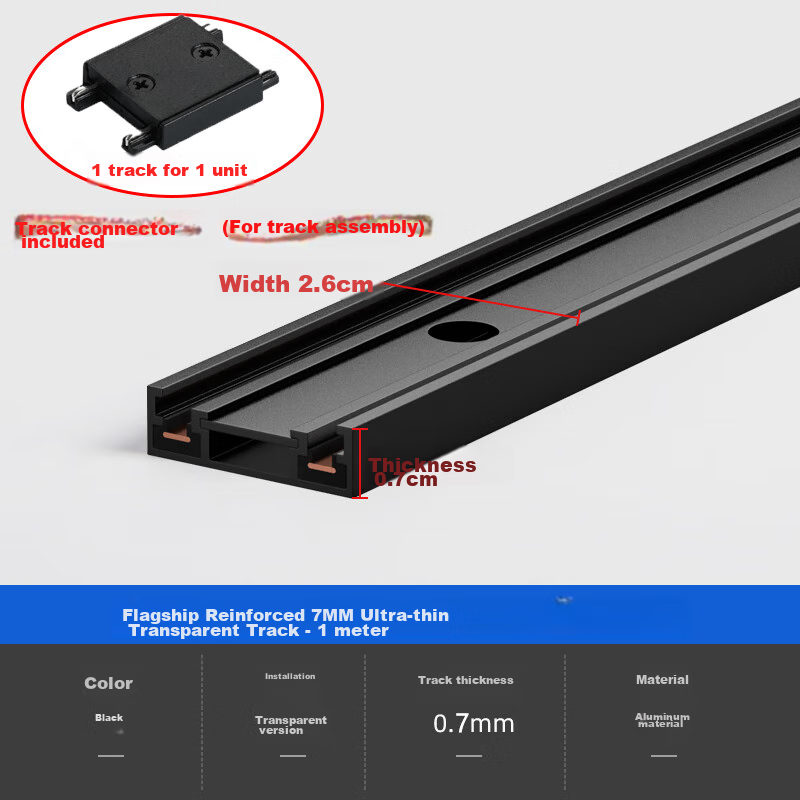 JIAOJIAOZHE Ultra-Thin Surface-Mounted Magnetic Track Light, Linear Light for Living Room Home Use, No Ceiling Mounting Required, Main Light Not Needed, 1 Meter Track