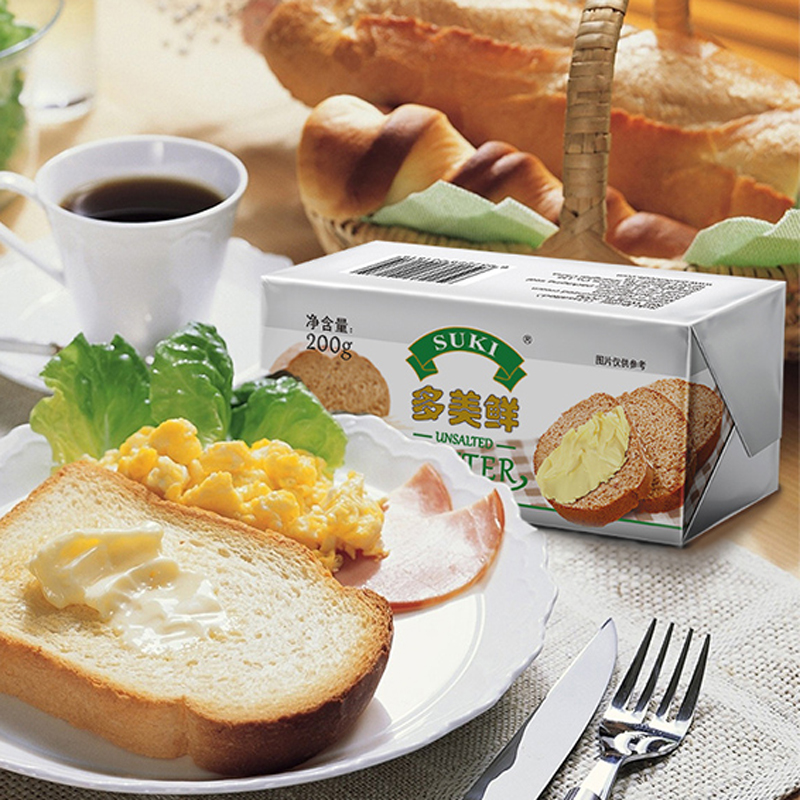 多美鲜（SUKI）阿根廷进口 天然动物黄油 原味200g 冷藏 烘焙 煎牛排 面包 饼干