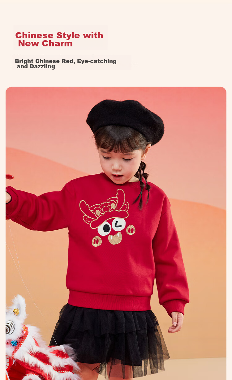 BALABALA Children's Clothing, Kids' Sweatshirt for Girls And Boys, Spring Autumn Winter Wear, Loose Fleece-Lined Top for Toddlers And Babies 3