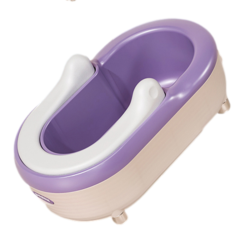 Babyhood Baby Bottom Washing Tool, Infant Bath Seat for Cleaning Buttocks, Children's PP Washing Basin with Thickened PU Seat Cushion, Champagne Pink
