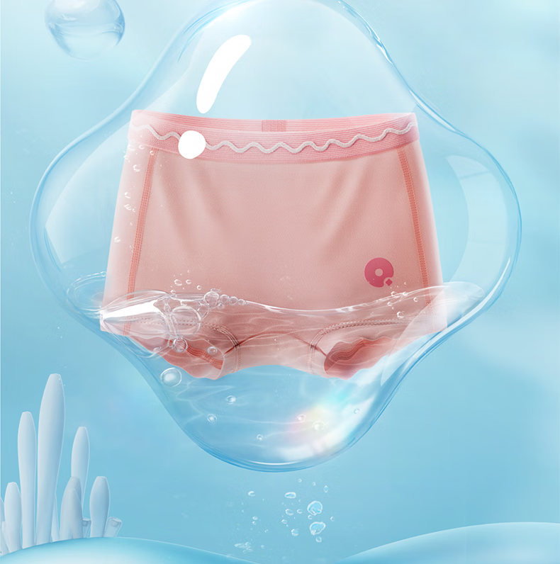Q21 Children's Antibacterial Underwear [Women's Triangle], Souffle Rice/bright Green, Size 150 [Weight Approximately 68-80 Jin] 8