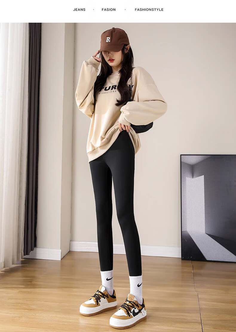 LangSha Leggings for Women, High-Waisted Tummy Control Butt-Lifting Shark Pants, Elastic Slim-Fit Ankle-Length with Three Velcro Straps for Autumn And Winter Outerwear 27