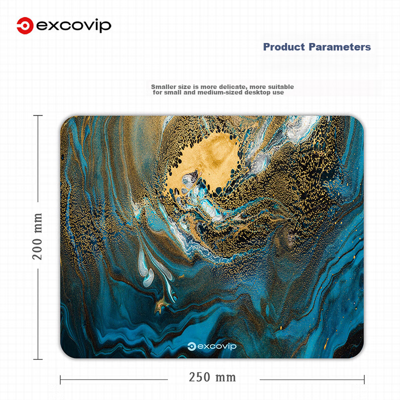 EXCO Glass Mouse Pad, Photovoltaic Professional E-Sports Gaming Mouse Pad, Hard Colorful Pad, Computer Office Laptop Small And Medium Size 250*200mm, Gold Marble 0094 8