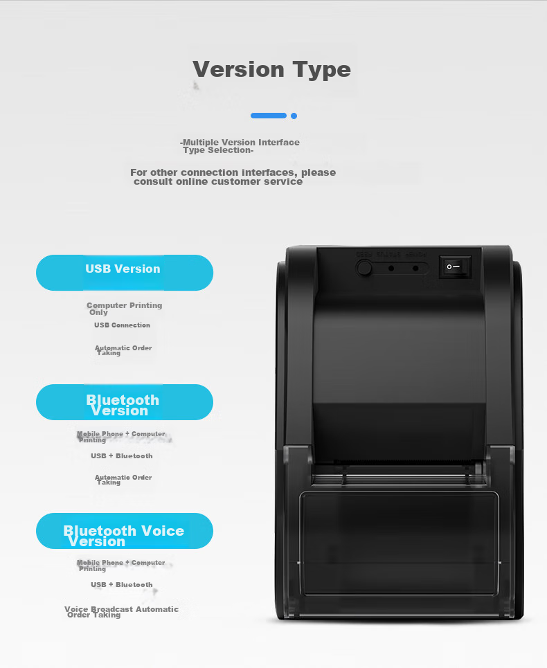Youku Fully Automatic Order Accepting Meituan, Eleme, Douyin Takeout Printer Wireless Bluetooth 58mm Thermal Printer Retail Supermarket Cashier Receipt Machine 3
