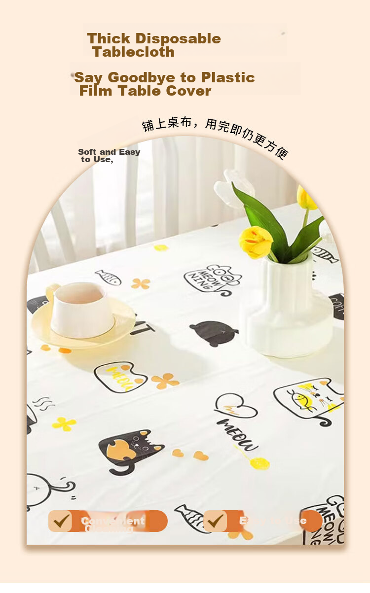 YOUAO Disposable Tablecloths, 160cm, 10 Pieces, Thickened Camping Outdoor Placemats, Printed Tablecloths, Outdoor Dining Mats for Gatherings 5