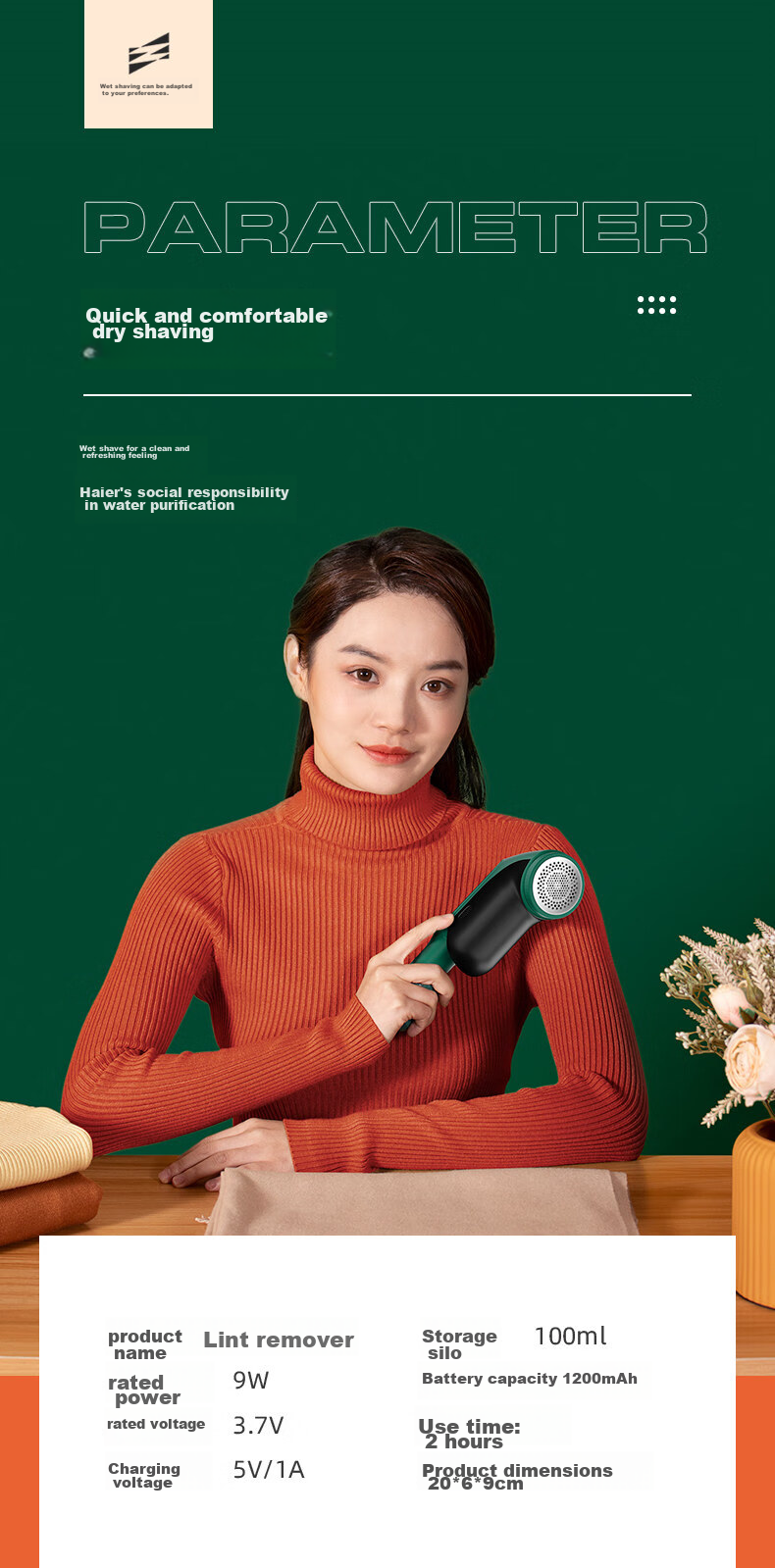 Zhigan Lint Roller Shaver, Clothing Lint Remover, Home Use Shaver, Ball Remover, Vacuum Cleaner, Sweater Ball Remover, Ball Removal Machine, Hairball Remover, M50 16